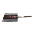 Grilling Flipper Basket Pir-Bikaranîna Bi Handle Wood